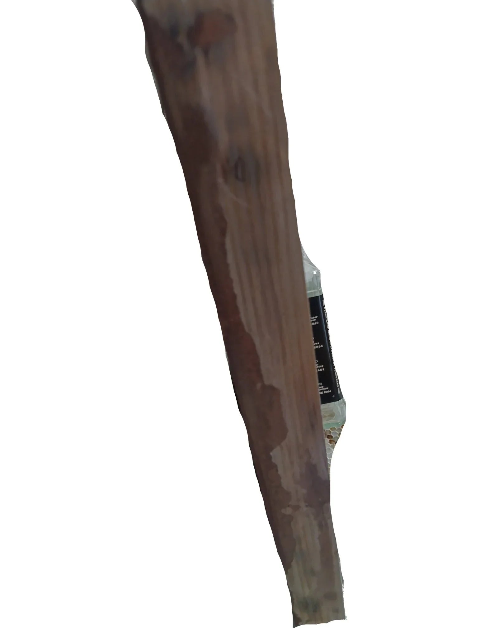 Holzbalken mit eingeschlossener Flasche in Epoxidharz, handgefertigte Dekoration