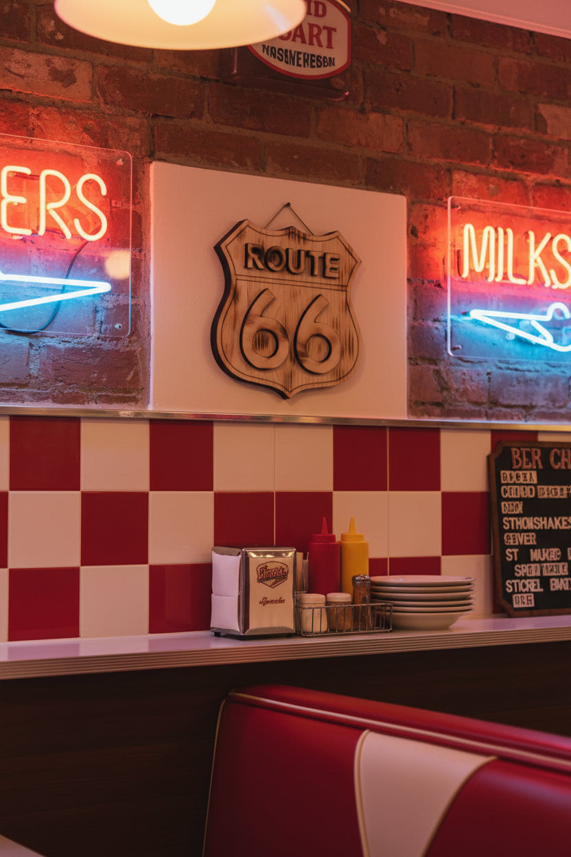 Route 66 3D Wooden Sign